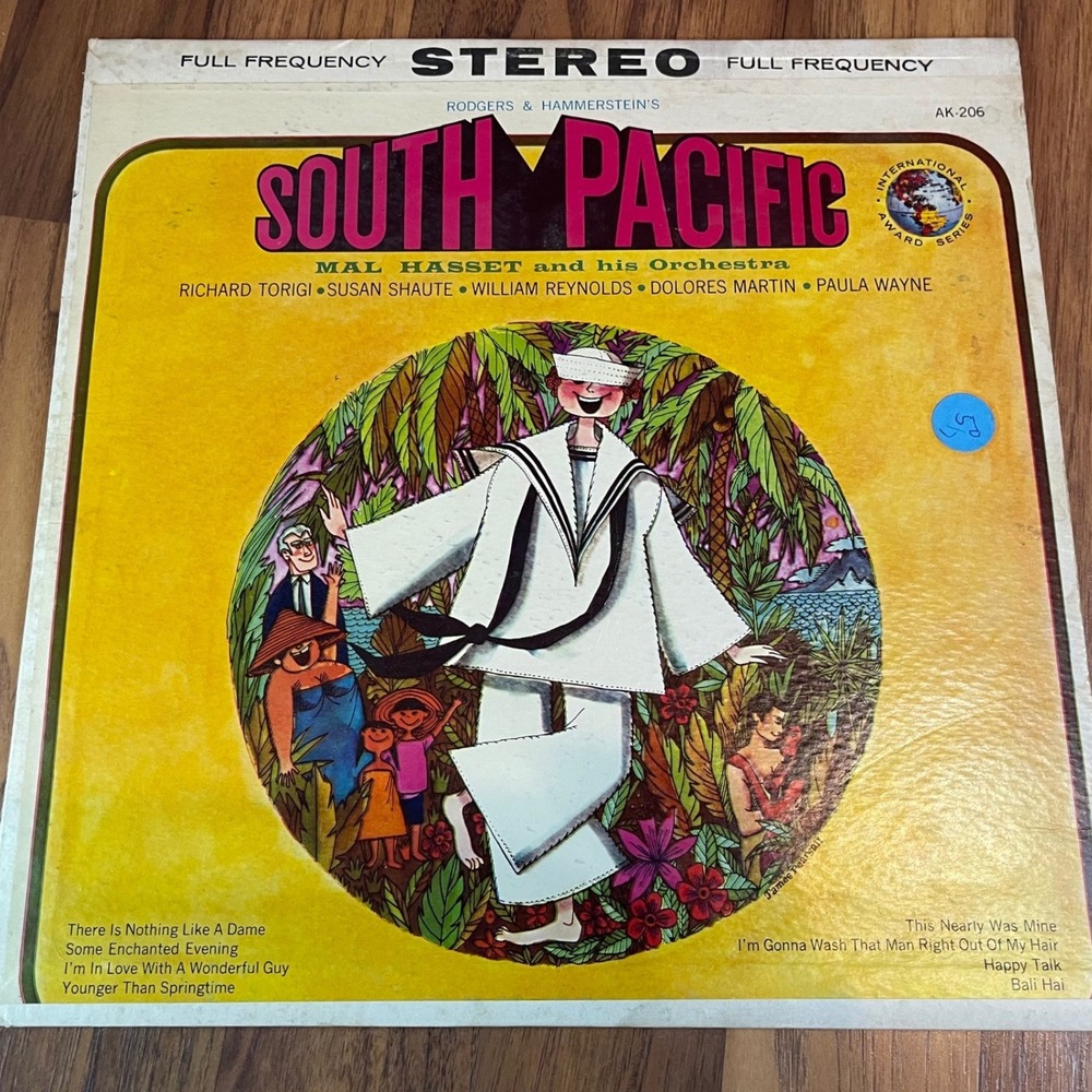 South Pacific Rodgers Hammerstein Vinyl Record Mal Hasset Orchestra Stereo AK206